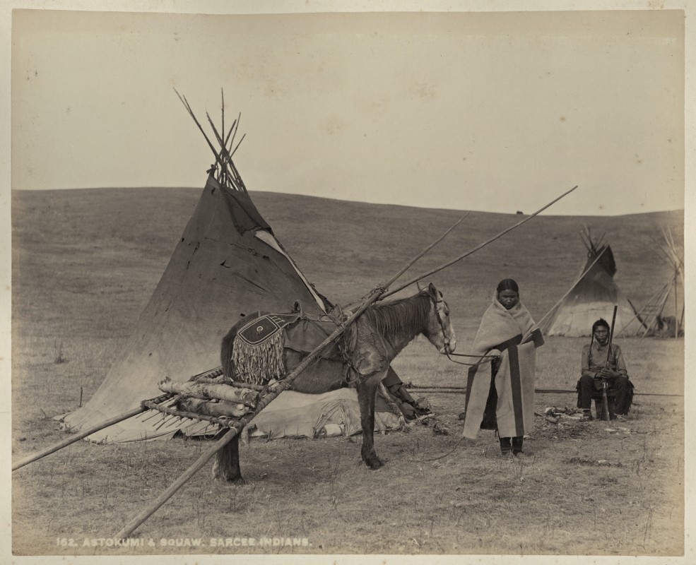 William Hanson Boorne, <i>Astokumi et une femme, Tsuu T'ina, près de Calgary</i>, 1885. Don de M. et Mme T. E. Stevenson. MP-1973.49.3.14 © Musée McCord