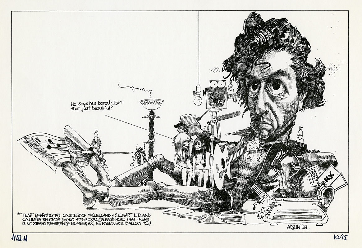 Leonard Cohen, 
Montreal Star, 21 juin 1969. Don de Terry Mosher, M2016.28.32 © Musée McCord.