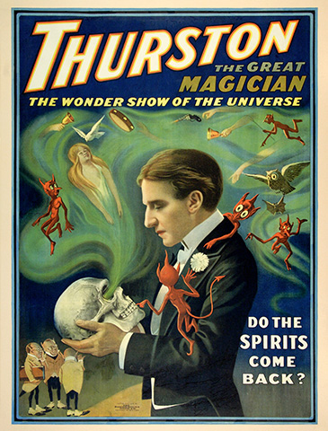 Thurston, Est-ce que les esprits reviennent?, Strobridge Lithographing Co., 1915, M2014.128.421
