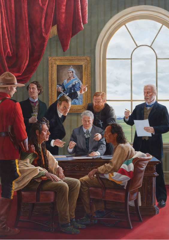 Kent Monkman, <i>The Subjugation of Truth</i>, 2016. Acrylic on canvas. Collection of Donald R. Sobey.