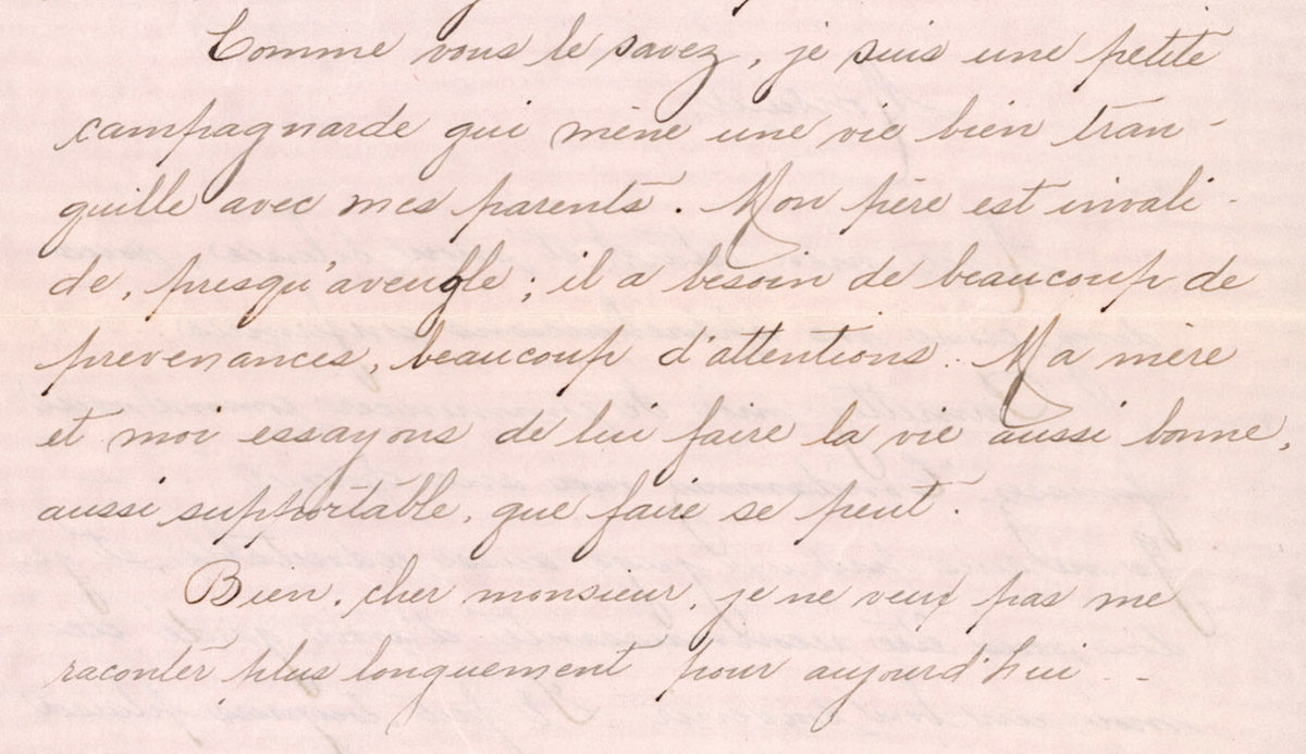 Letter by Léontine Poutré to Hercule Martin, November 16, 1924. Gift of Marthe and Patrick McDonald, Léontine Poutré and Hercule Martin Fonds P748, M2012.58.1.3 © McCord Museum