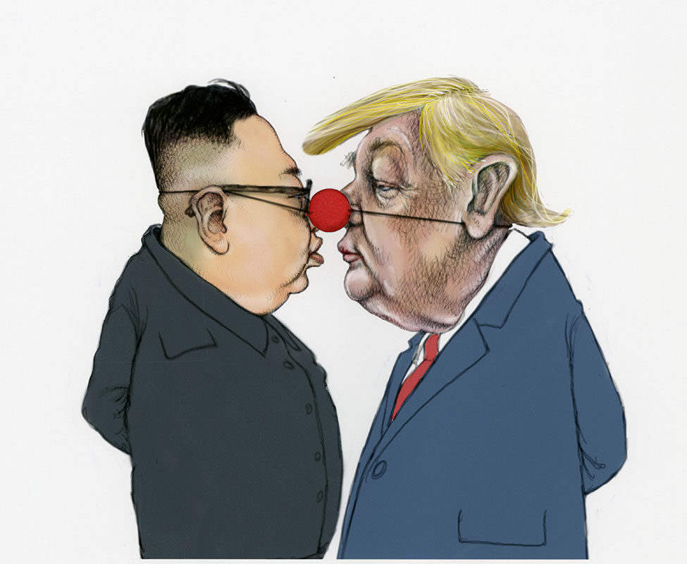 S. Chapleau, <i>Kim Jong‐Un et Donald Trump</i>, 2018. Don de Serge Chapleau, M2019.48.293 © Musée McCord